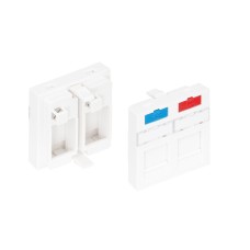 Вставка 45x45 KeyStone 2 порта NIKOMAX (NMC-PM2P-PF-WT)